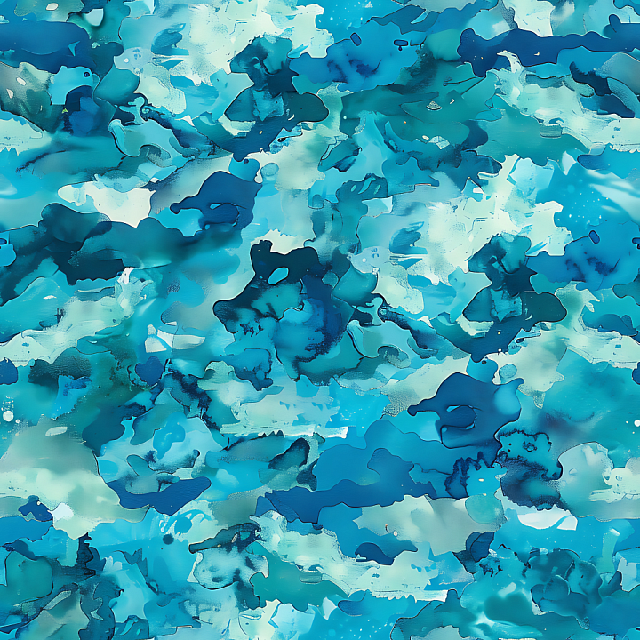 Arctic Blue Camouflage with Organic Abstract Blotches seamless PBR texture preview