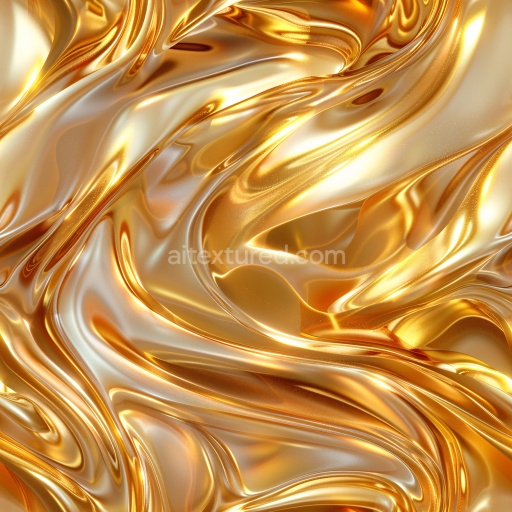 Seamless 3D PBR Texture of Glossy Satin Fabric with Warm Golden Highlights