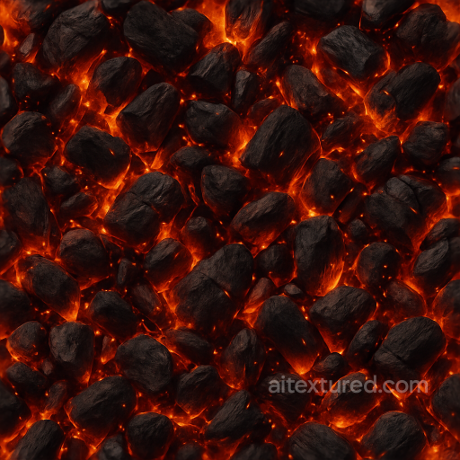 glowing ember PBR 8K surface seamless Fire PBR texture