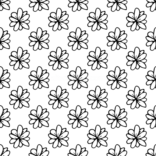 Seamless 3D PBR Texture with Black Floral Patterns on White Background
