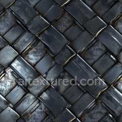 seamless Seamless 3D PBR Textured Woven Steel Metal with Dark Metallic Pattern texture 8k free download PBR