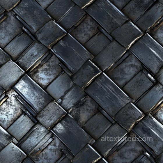 Textured Woven Steel Metal with Dark Metallic Pattern Metal texture preview