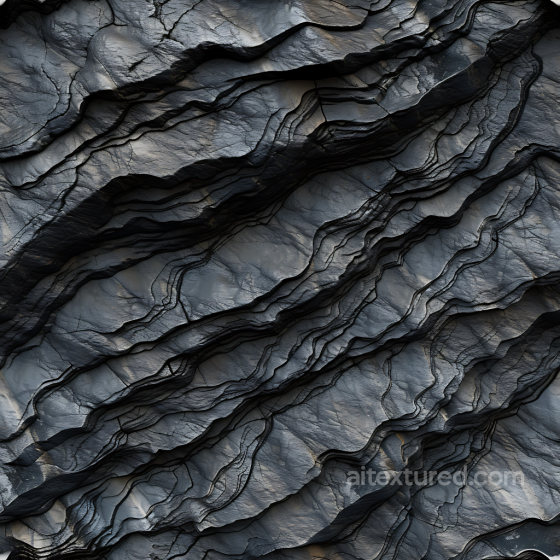 Layered Slate Rock PBR Texture with Deep Cracks and Stratified Patterns Stone texture preview