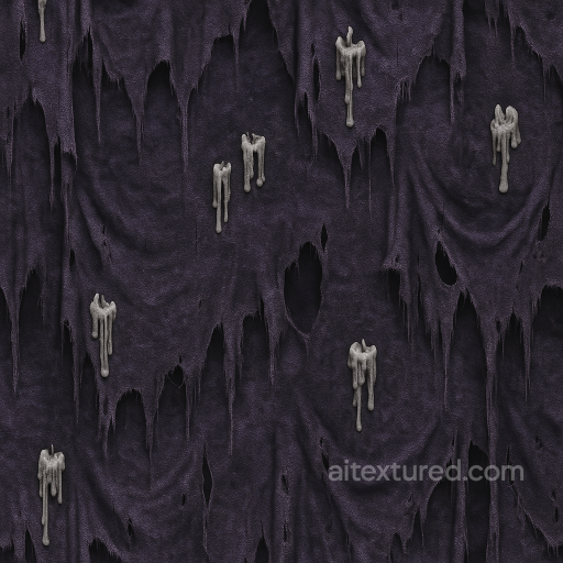 Spooky Fabric With Witch Purple And Tattered Cloth seamless Halloween PBR texture