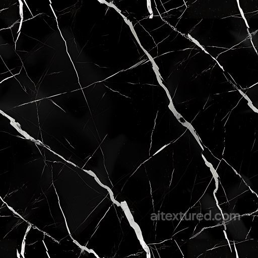 Seamless PBR Texture of Black Marquina Marble with Bold White Veins seamless Marble PBR texture