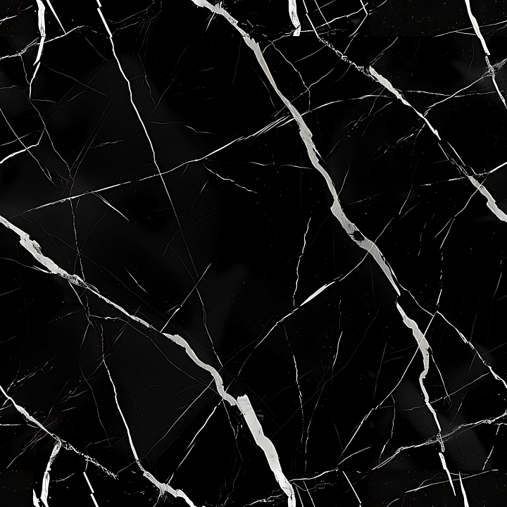 of Black Marquina Marble with Bold White Veins seamless PBR texture preview