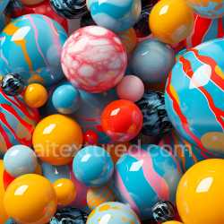 seamless Seamless 3D Inflated Glossy Colorful Spheres PBR Texture with Abstract Patterns texture 8k free download PBR