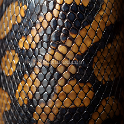 Seamless 3D PBR Skin Texture Featuring Realistic Reptilian Scale Details and Glossy Tonal Variation