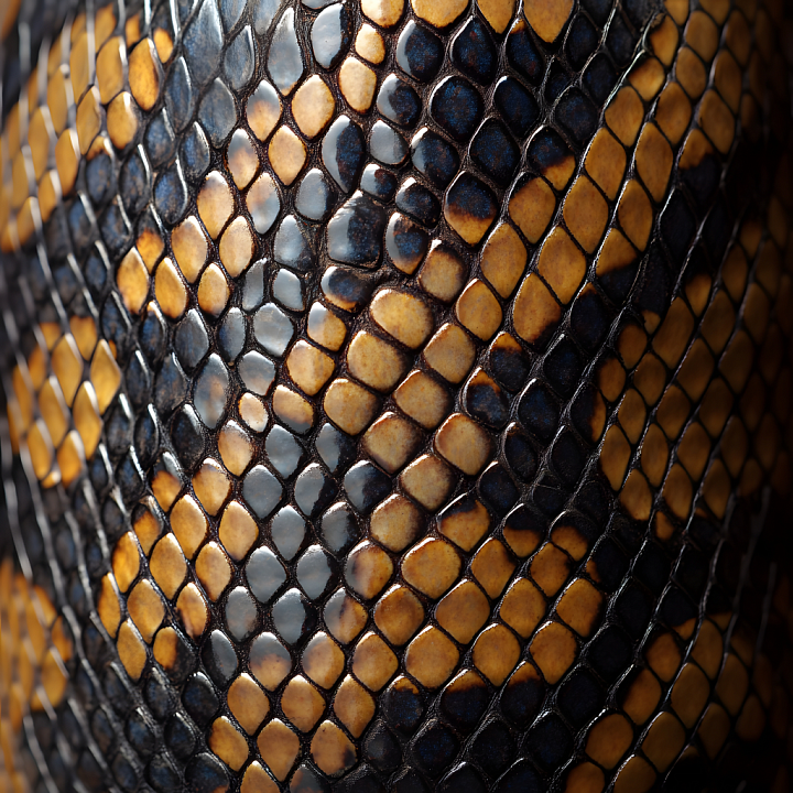 Skin Featuring Realistic Reptilian Scale Details and Glossy Tonal Varia… seamless PBR texture preview