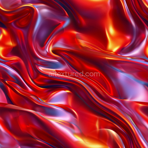 Seamless 3D PBR Texture Featuring Glossy Red and Purple Satin Fabric Folds