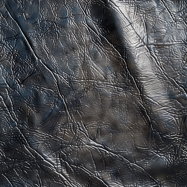 Cracked Black Leather with Rugged Wrinkle Details seamless PBR texture preview