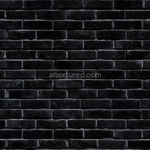 Seamless 3D PBR Cracked Dark Brick Wall Texture with Rough Damaged Surface