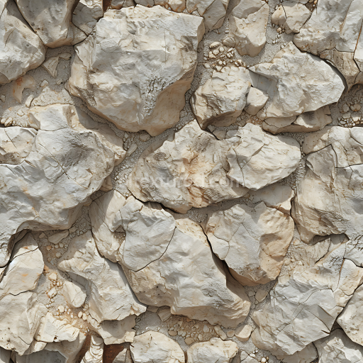 Preview — Seamless 3D Weathered Limestone Rock PBR Texture with Cracked and Rough Surface