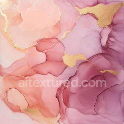seamless Seamless 3D Alcohol Ink PBR Texture with Soft Pink Hues and Metallic Gold Veins texture 8k free download PBR