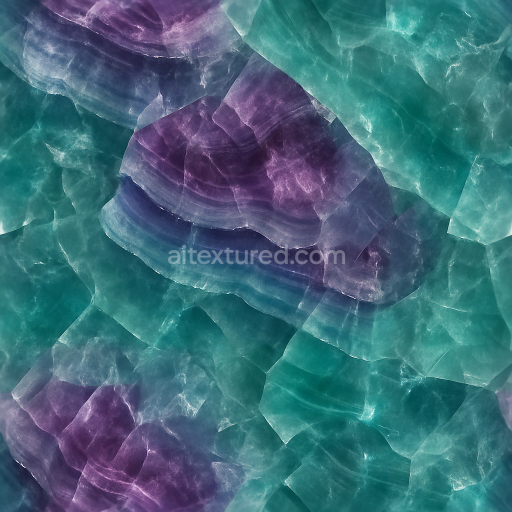Seamless 3d texture pbr 8k fluorite raw crystal with color banding and natural gloss surface