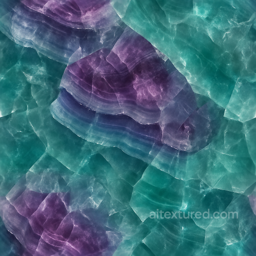 Fluorite Raw Crystal With Color Banding And Natural Gloss Surface seamless Crystals PBR texture