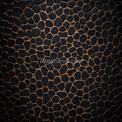 Seamless 3D skin PBR texture featuring rugged reptile-like black scales with detailed creases