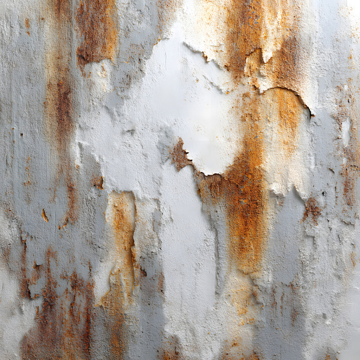 Rusty Cracked Metal With Peeling White Paint And Corrosion seamless PBR texture preview