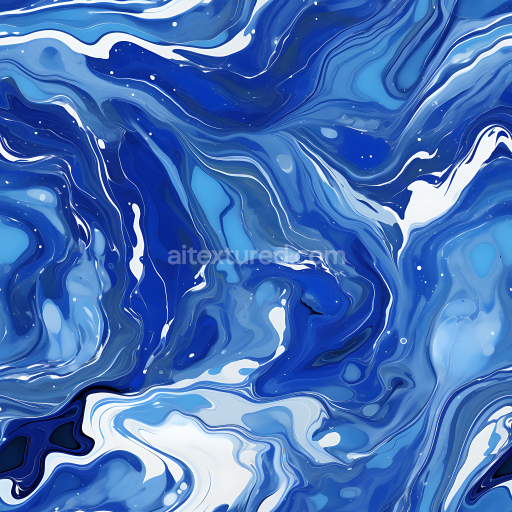 Preview — Seamless 3D Blue and Silver Marble PBR Texture with Fluid Veining