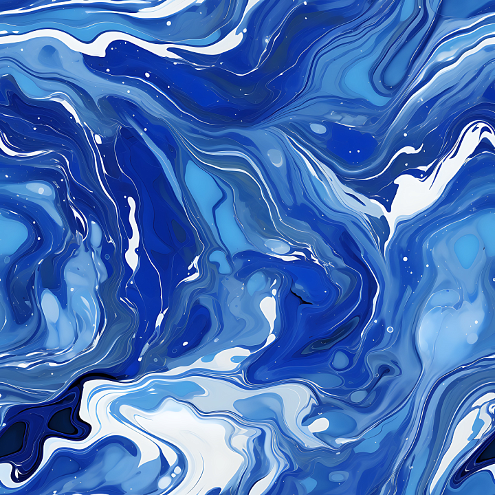 Blue and Silver Marble with Fluid Veining seamless PBR texture preview