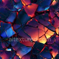 seamless Seamless 3D PBR cracked glossy surface texture with vibrant blue and orange lighting texture 8k free download PBR