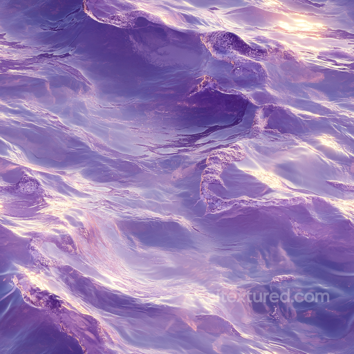 water PBR texture with stylized purple ocean waves and glossy foam seamless Water PBR texture