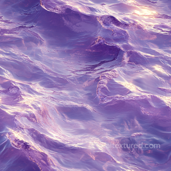 water PBR texture with stylized purple ocean waves and glossy foam Water texture preview