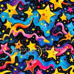 seamless Seamless 3D PBR Graffiti Texture Featuring Vivid Stars and Flowing Colorful Waves texture 8k free download PBR