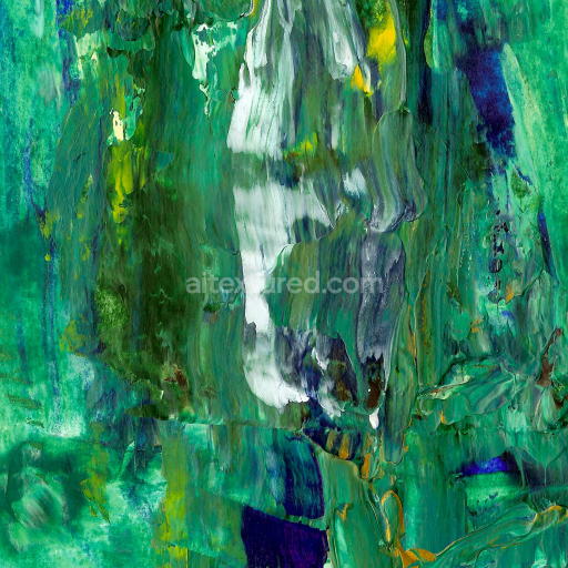 Abstract Green and Blue Painted Plaster Texture with Thick Brush Strokes