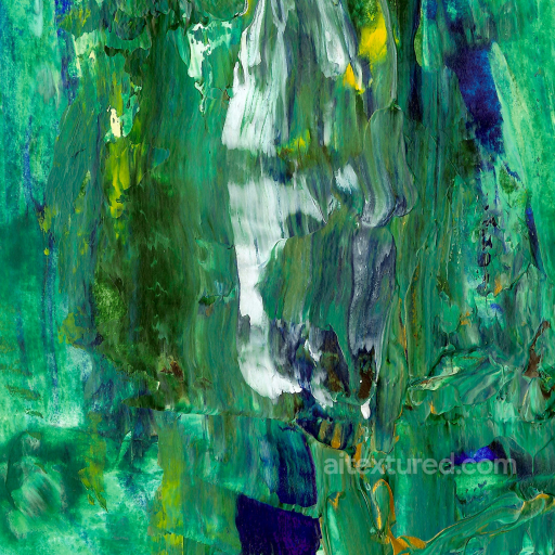 Abstract Green and Blue Painted Plaster Texture with Thick Brush Strokes seamless Ground surface PBR texture