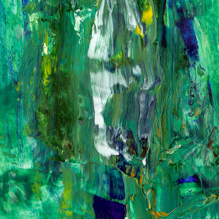 Abstract Green and Blue Painted Plaster with Thick Brush Strokes seamless PBR texture preview