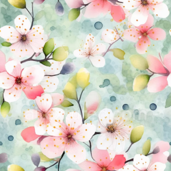 seamless Seamless 3D PBR Pink Flower Watercolor Fabric Texture with Delicate Blossoms texture 8k free download PBR