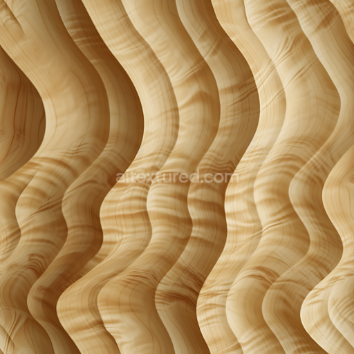 Seamless 3D PBR Texture of Light Birch Wood with Undulating Grain Waves