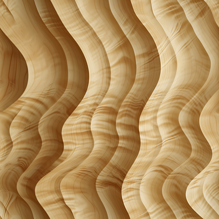 Light Birch Wood with Undulating Grain Waves seamless PBR texture preview