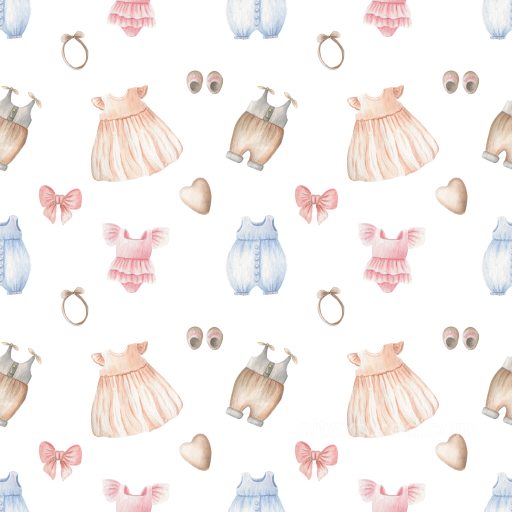 Baby Boy Texture of Watercolor Baby Clothes in Soft Pastel Colors seamless Baby Boy  PBR texture