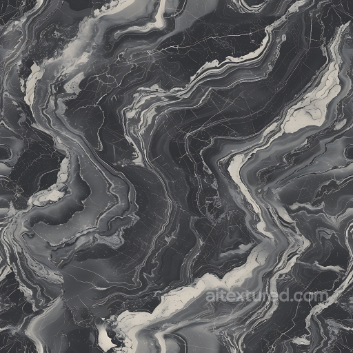 Elegant Charcoal Gray Marble PBR Texture with Bold Flowing Veins seamless Marble PBR texture
