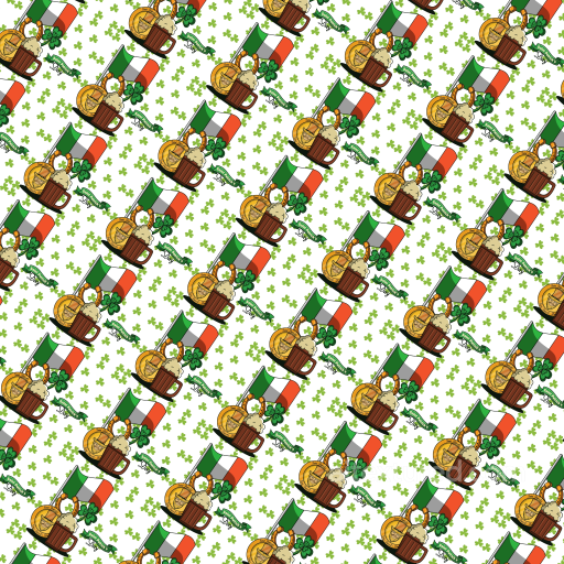 Texture: St Patrick Digital Paper with Irish Symbols and Shamrocks seamless St patrick digital paper bundle PBR texture