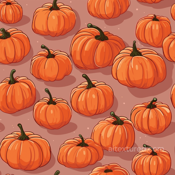 Featuring Cartoon Style Orange Pumpkins on Warm Background Watercolor Halloween texture preview