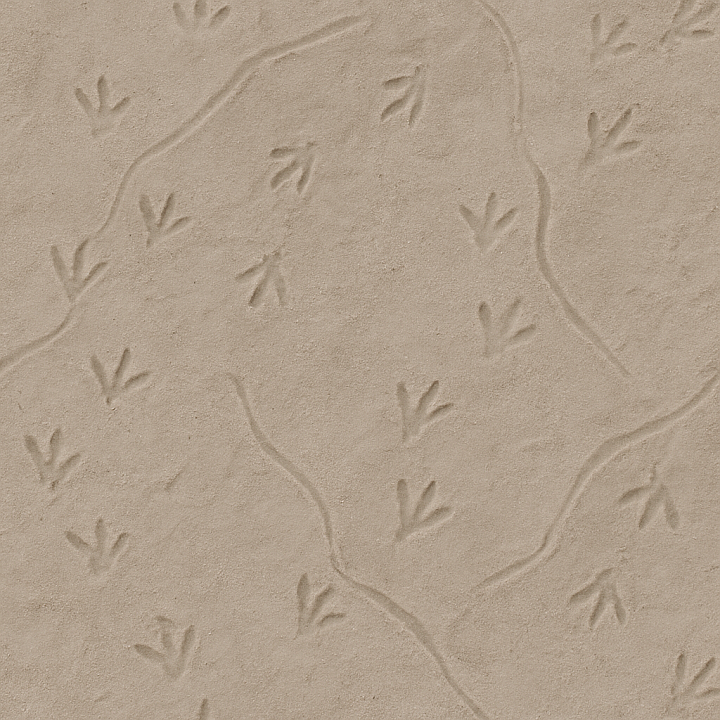 Reptile Tracks With Shallow Impressions On Dusty Surface seamless PBR texture preview