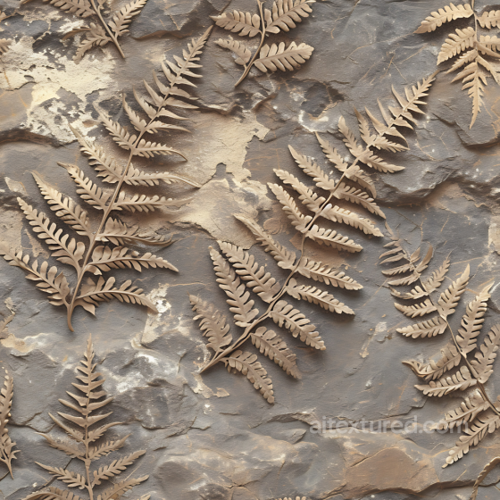 Stone Texture of Rocky Ground with Detailed Fossilized Fern Imprints Stone texture preview