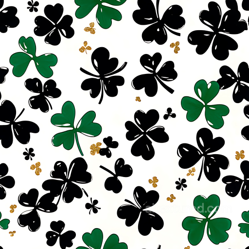 St Patrick Shamrock Pattern Decorative Paper Texture seamless St patrick digital paper bundle PBR texture