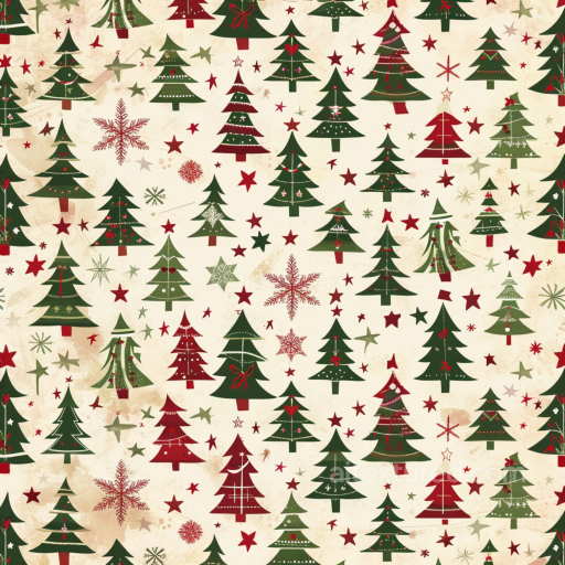 Featuring Stylized Christmas Trees and Stars seamless All Christmas Digital paper PBR texture