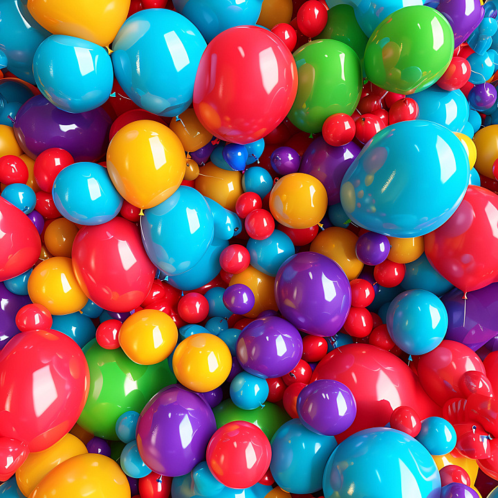 Inflated Glossy Balloon in Bright Colors seamless PBR texture preview