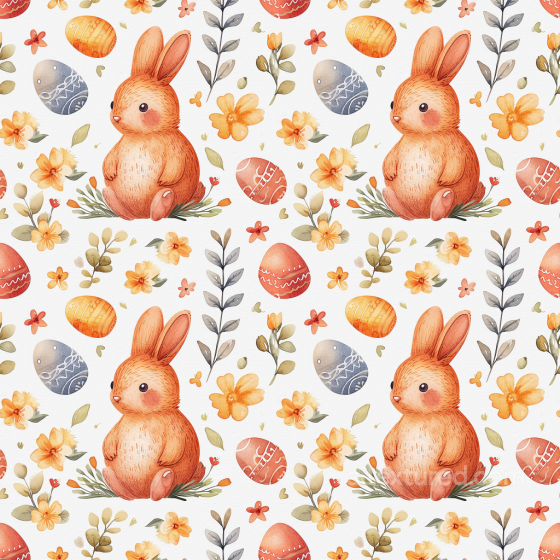 Easter Bunny and Decorative Egg Digital Paper Texture All Easter Digital paper texture preview