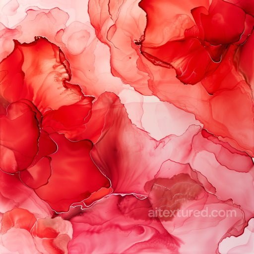 Alcohol Ink PBR Texture with Vibrant Red Fluid Waves and Soft Translucent Layers texture preview