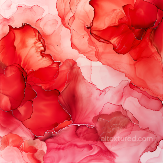 Alcohol Ink PBR Texture with Vibrant Red Fluid Waves and Soft Translucent Layers Alcohol ink texture preview