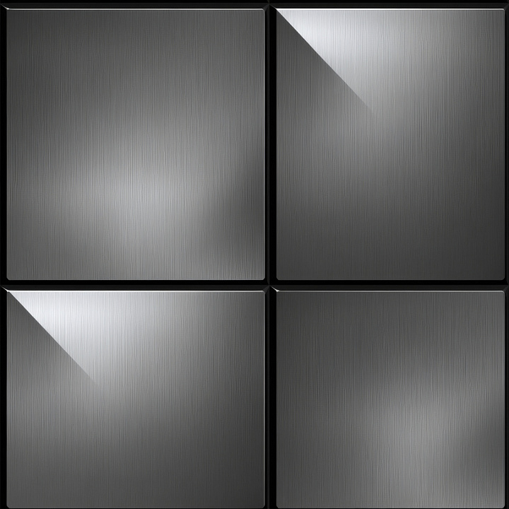 Brushed Steel Metal with Panel Overlay seamless PBR texture preview