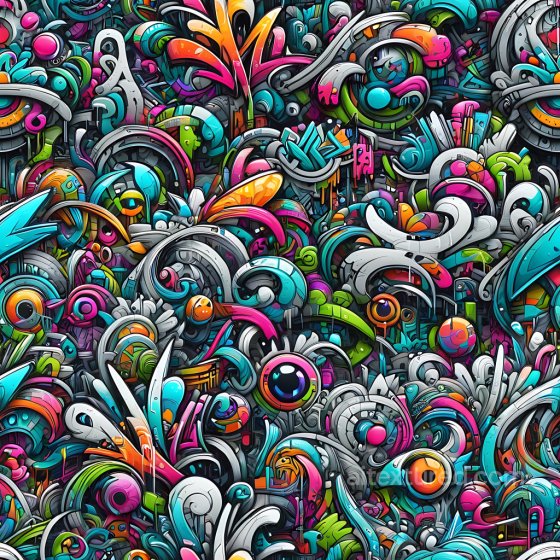 Vibrant Multicolor Abstract Graffiti Art Seamless Texture Graffiti texture preview