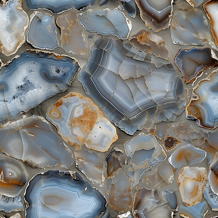 Polished Agate Stone with Natural Blue and Brown Tones seamless PBR texture preview