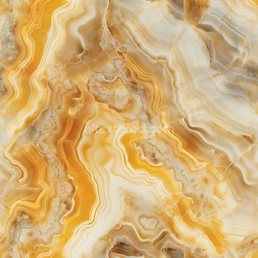 Seamless 3D PBR Honey Onyx Natural Marble Texture with Warm Veins and Glossy Finish